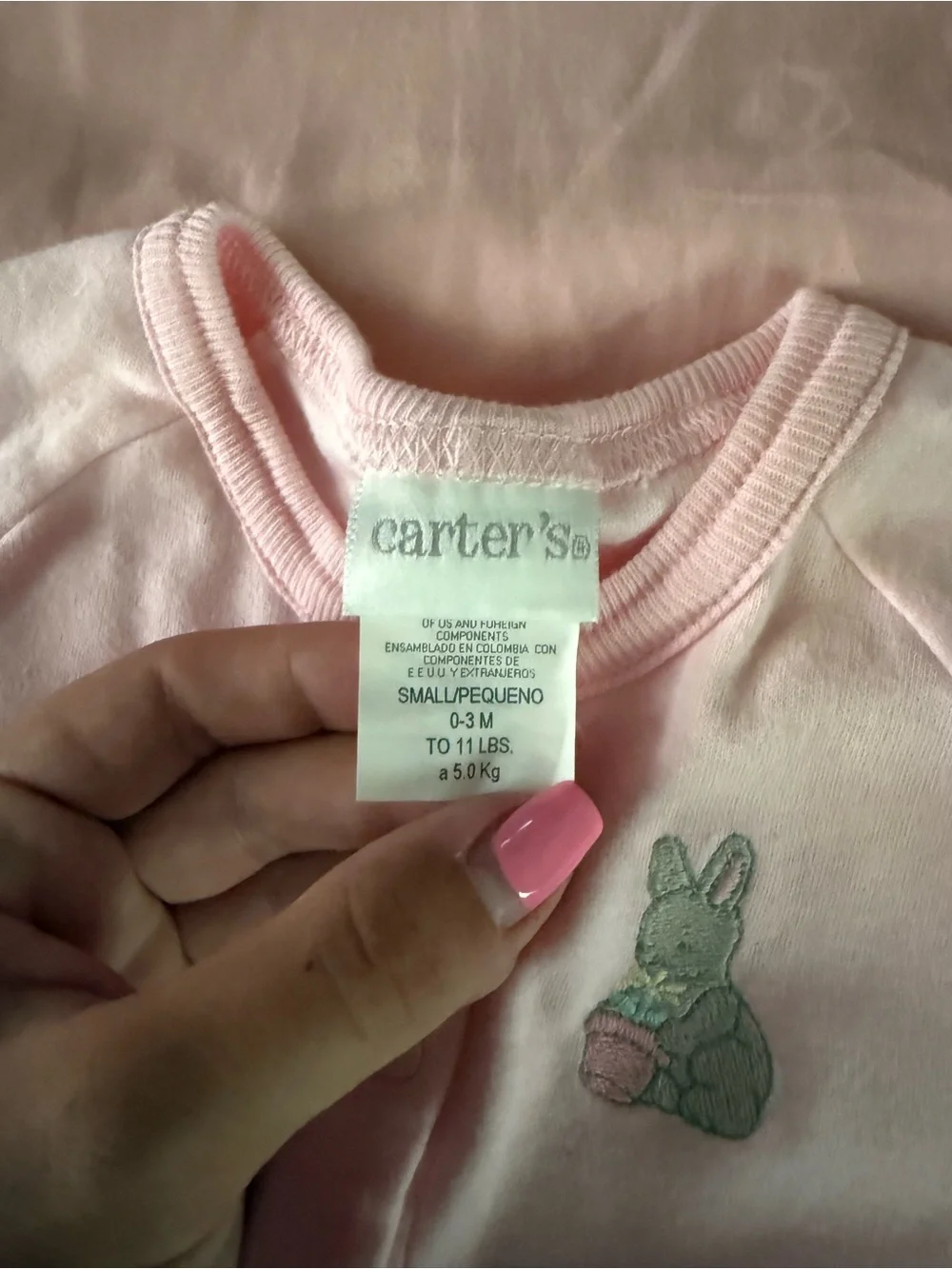Vintage Carter's Pastel Pink & Pastel Yellow Long-Sleeve Snap Bodysuits